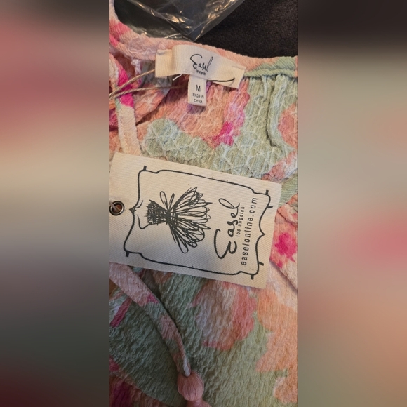 Easel Floral Knit Popcorn Tiered Dress #496-501 - Picture 7 of 12